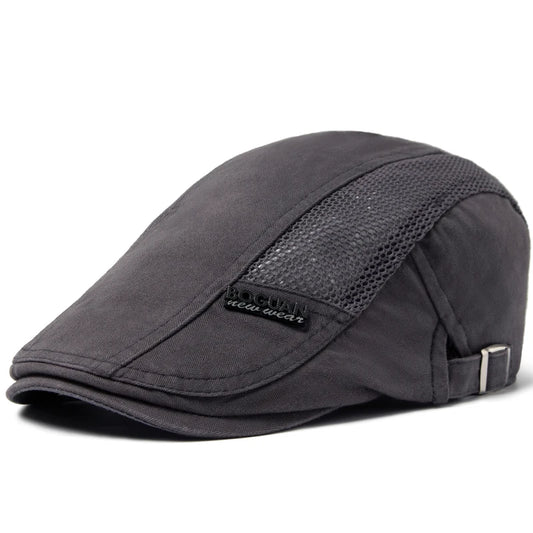 Men's Beret With Breathable Mesh and Side Adjustment