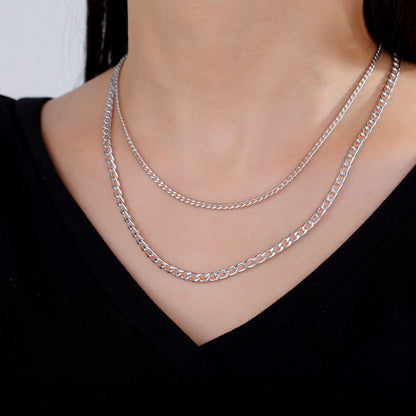 Stainless Steel Curb Chain Necklace – Multiple Thickness Options