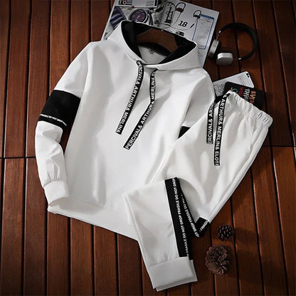 Men’s Bicolor Hoodie – Urban Style with Text Detail