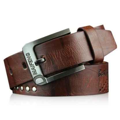 Men’s Casual Leather Belt with Classic Buckle – Durable and Versatile