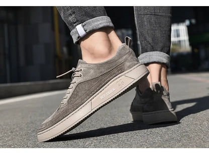 Fashion Men's Shoes - Genuine Leather Loafers, Lace-up, Comfortable, Casual