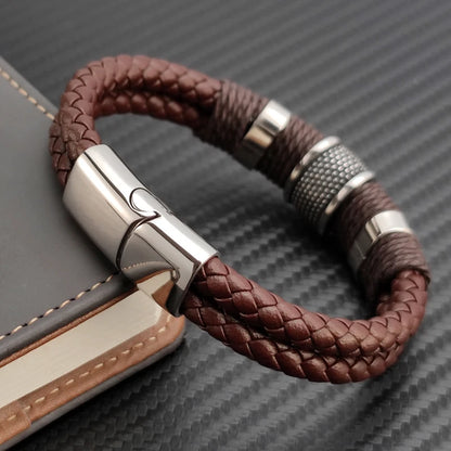 Steel Accent Braided Bracelet