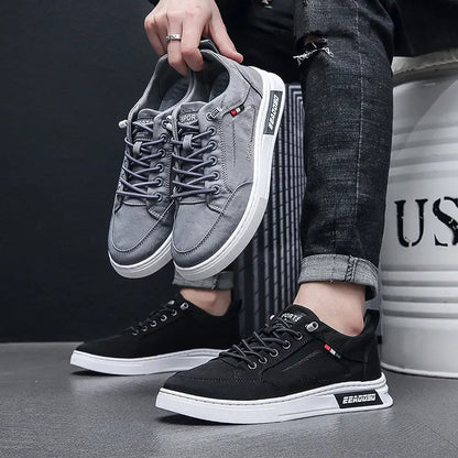Men's Casual Lace-up Sneakers - Low and Modern Casual Shoes