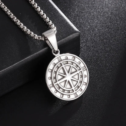Viking Rune Circle Pendant Necklace