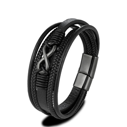 Classic Men Infinity Bracelet - Metallic Detail