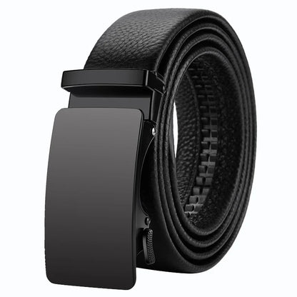 Men's Genuine Leather Belt, Automatic Belt with Adjustable Waistband