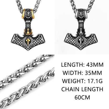 Viking Rune Pendant Necklace For Men