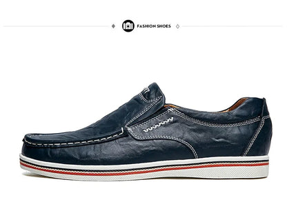 Freizeitschuhe aus Leder für Herren – Niedriger Mokassin, echtes Leder