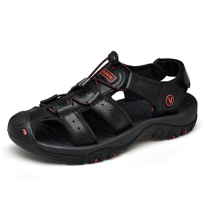 Men's Summer Sandals in Genuine Leather - Casual and Comfortable Footwear