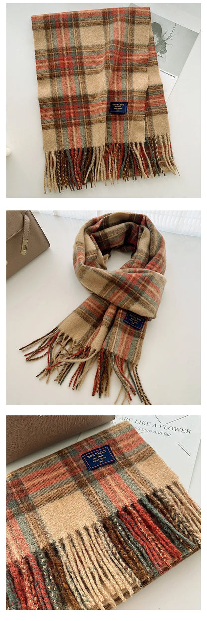 Classic Checkered Scarf with Fringes – Style and Comfort