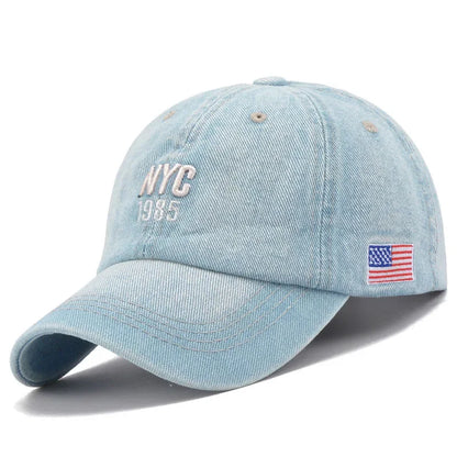 NYC Embroidered Denim Cap
