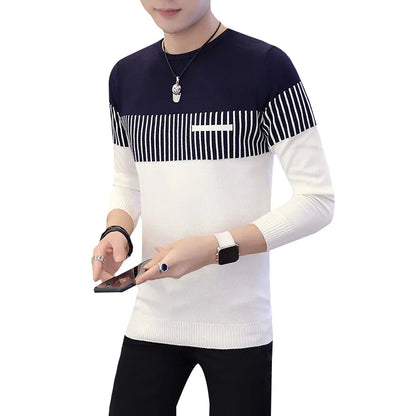 Men’s Sweater with Vertical Stripe Detail