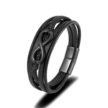 Classic Men Infinity Bracelet - Metallic Detail