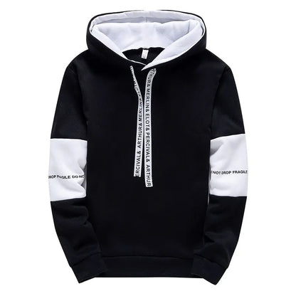 Men’s Bicolor Hoodie – Urban Style with Text Detail
