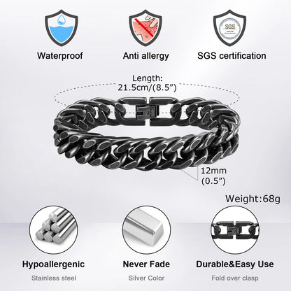 Men’s Stainless Steel Thick Link Bracelet