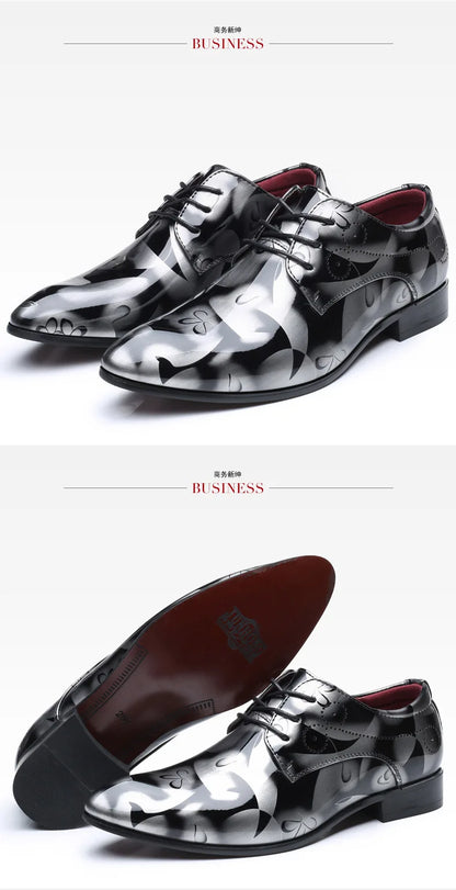 Luxuriöse Oxford-Schuhe für Herren – Retro-Blumendruck