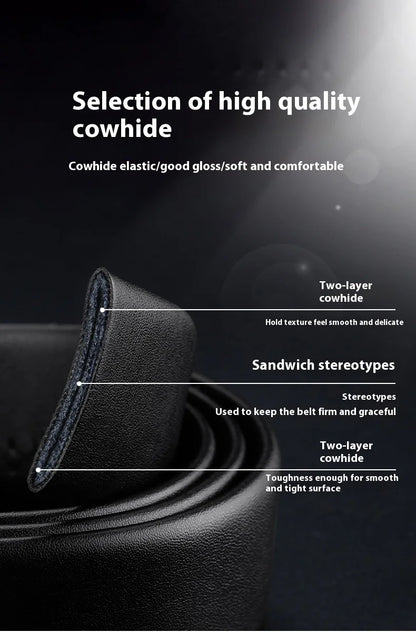 Men’s Automatic Leather Belt – Minimalist Buckle