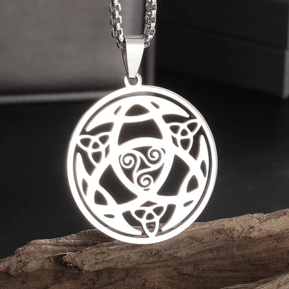 Viking Rune Circle Pendant Necklace