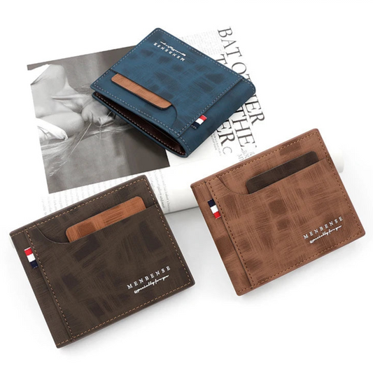 Slim Men’s Wallet with External Card Slot – Modern & Functional