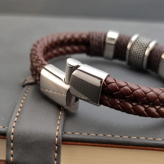 Steel Accent Braided Bracelet