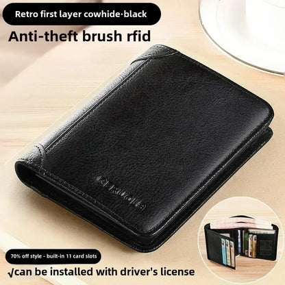 Men’s Leather Wallet with Classic Design and Reinforced Stitching