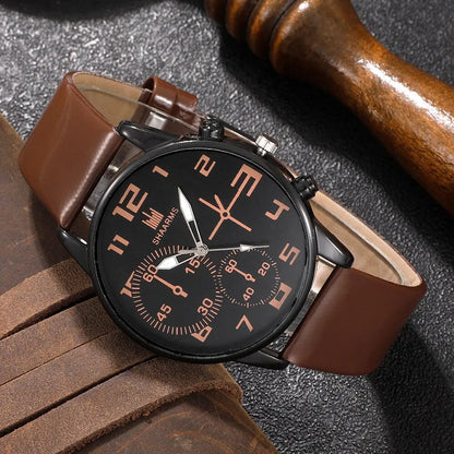 Men’s Watch & Bracelet Kit — Casual Style with Personality — 5-Piece Set