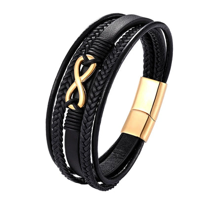 Classic Men Infinity Bracelet - Metallic Detail