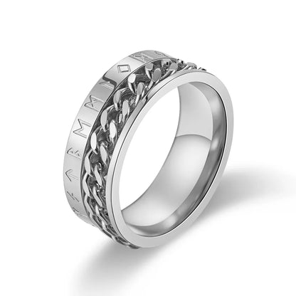 Chain Band Ring – Urban Style with Roman Detailing