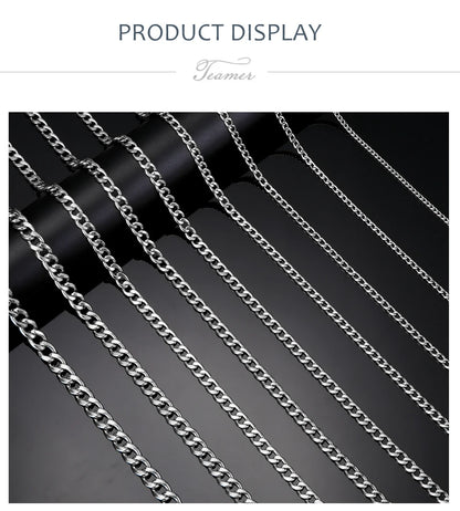 Stainless Steel Curb Chain Necklace – Multiple Thickness Options