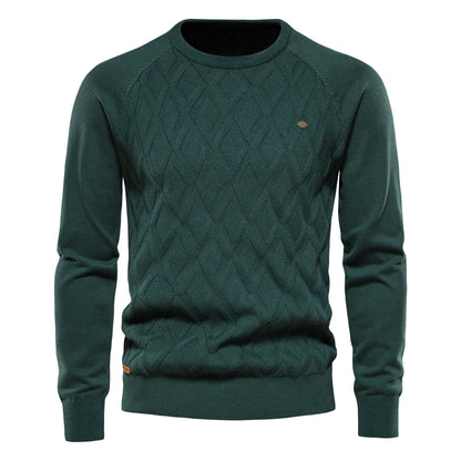 Men’s Diamond Knit Sweater – Subtle Elegance for Cold Days