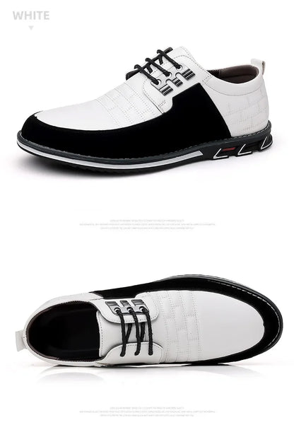 Freizeitschuhe für Herren – Klassische, atmungsaktive und genähte Abendschuhe aus Leder 