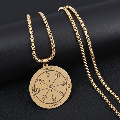 Viking Rune Circle Pendant Necklace