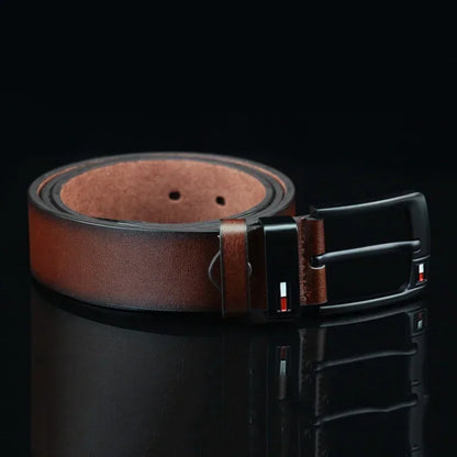 Men’s Genuine Leather Belt with Modern Buckle – Durable and Versatile