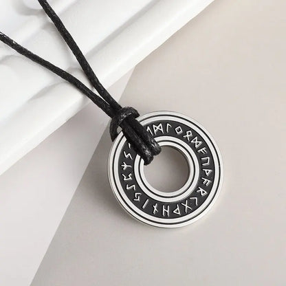 Viking Rune Circle Pendant Necklace