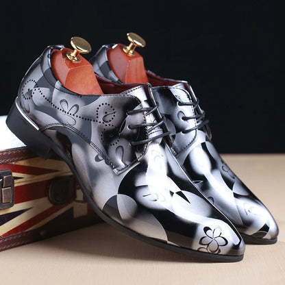 Luxuriöse Oxford-Schuhe für Herren – Retro-Blumendruck