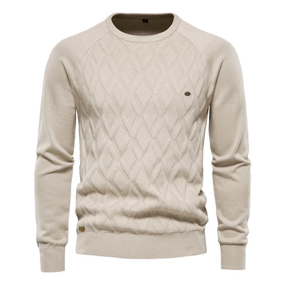 Men’s Diamond Knit Sweater – Subtle Elegance for Cold Days