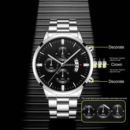 Men’s Set – Classic Watch with Matching Bracelet