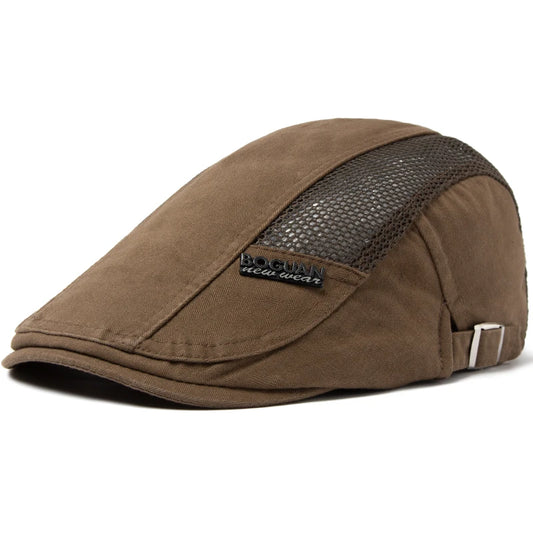 Men's Beret With Breathable Mesh and Side Adjustment