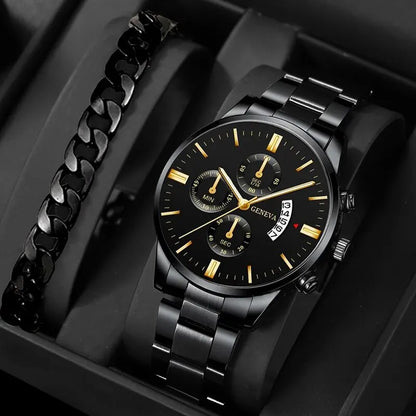 Men’s Set – Classic Watch with Matching Bracelet