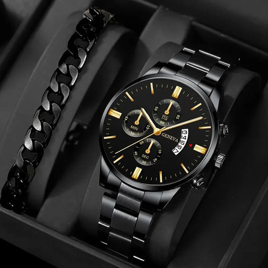 Men’s Set – Classic Watch with Matching Bracelet