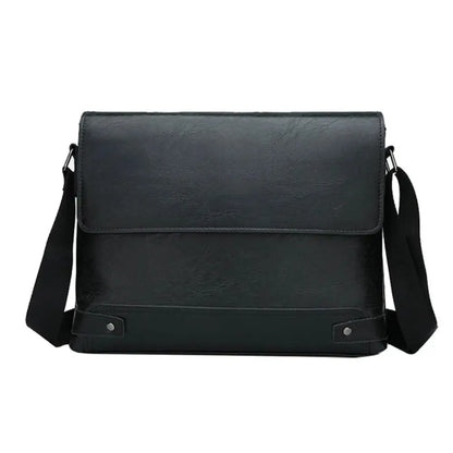 PU Leather Business Bag for Men – Laptop Tote & Crossbody Satchel