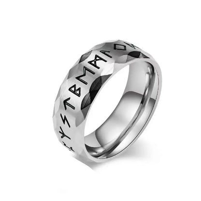 Viking Rune Ring – Norse Mythology Stainless Steel Band for Men