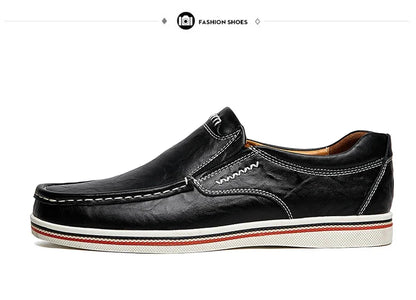 Freizeitschuhe aus Leder für Herren – Niedriger Mokassin, echtes Leder