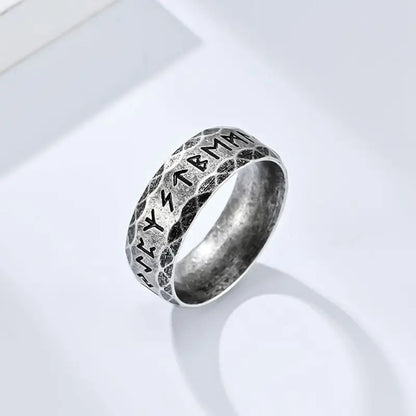 Viking Rune Ring – Norse Mythology Stainless Steel Band for Men