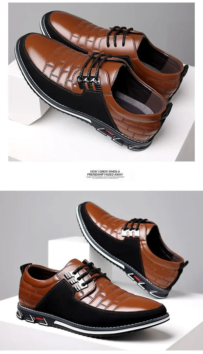 Freizeitschuhe für Herren – Klassische, atmungsaktive und genähte Abendschuhe aus Leder 