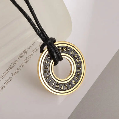 Viking Rune Circle Pendant Necklace