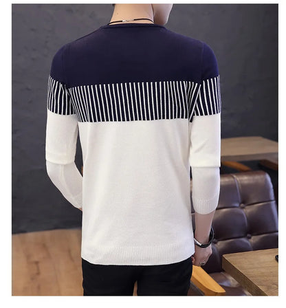 Men’s Sweater with Vertical Stripe Detail
