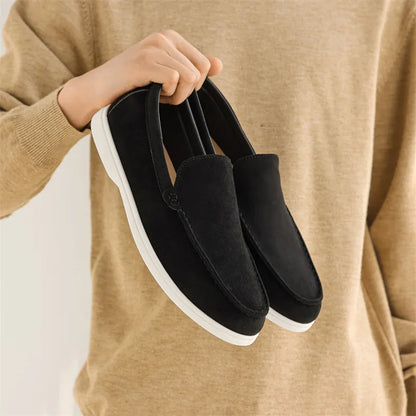 Loafer aus Leder und Wildleder – Klassischer britischer Stil, Herrenschuh 