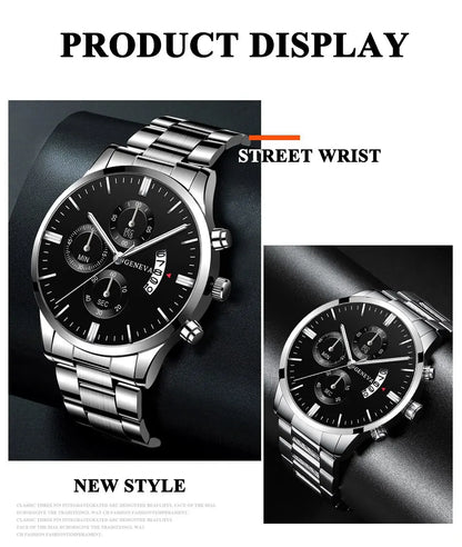 Men’s Set – Classic Watch with Matching Bracelet