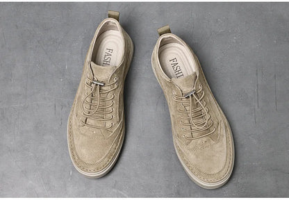 Fashion Men's Shoes - Genuine Leather Loafers, Lace-up, Comfortable, Casual